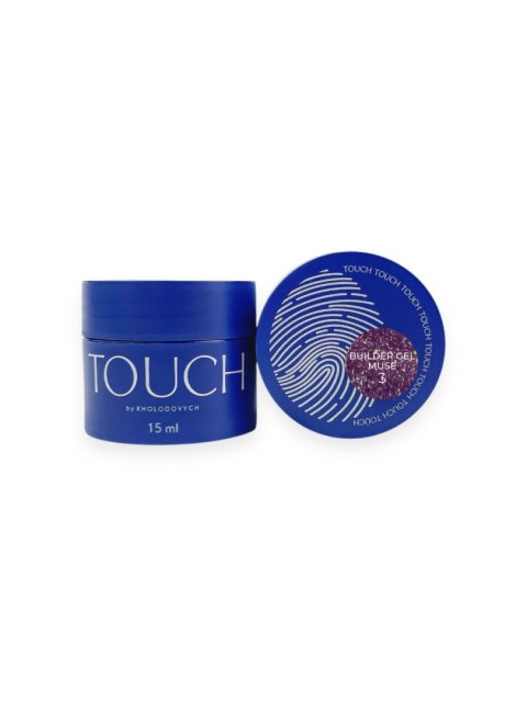 TOUCH Muse builder gel 03 - srebrno-różowy odblaskowy żel budujący z płatkami yuki, 15 ml TOUCH Muse builder gel 03 - srebrno-różowy odblaskowy żel budujący z płatkami yuki, 15 ml