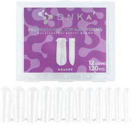 DNKa' REUSABLE UPPER NAIL FORMS, SQUARE - górne formy do przedłużania 120 szt