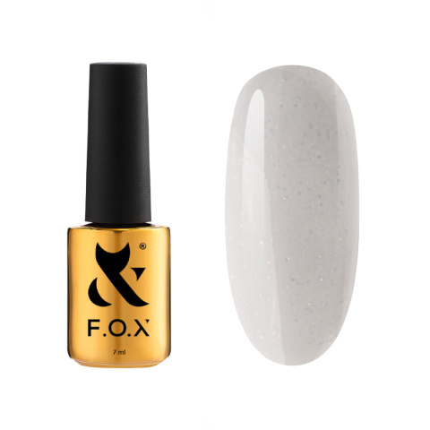 F.O.X gel polish Party 001 - mleczny lakier hybrydowy z delikatną drobinką, 7 ml