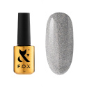 F.O.X gel polish Party 008 - srebrny lakier hybrydowy z kolorowymi drobinkami, 7 ml