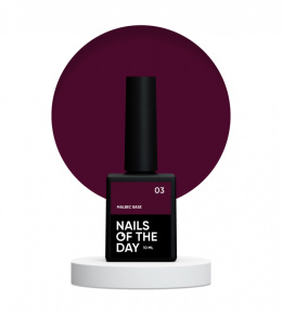 NAILSOFTHEDAY Malbec base 03 - witrażowa winno-czerwona baza hybrydowa, 10 ml