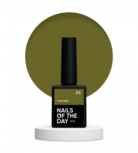 NAILSOFTHEDAY Color base 03 - zielona khaki baza do paznokci, 10 ml