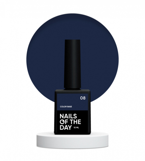 NAILSOFTHEDAY Color base 08 - intensywno-granatowa baza do paznokci, 10 ml