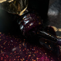 NAILSOFTHEDAY Malbec base Potal 03 - witrażowa ciemno-fioletowa baza hybrydowa ze złotymi płatkami, 10 ml