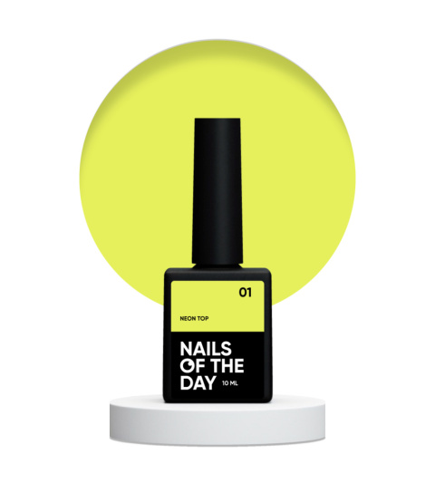 NAILSOFTHEDAY Neon top 01 - żółty top bez lepkiej warstwy, 10 ml