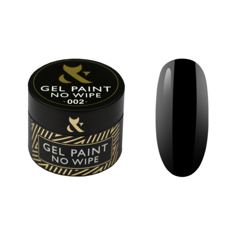 F.O.X Gel Paint No wipe 002 - czarna farbka do zdobień bez lepkiej warstwy, 5 ml