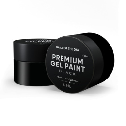 NAILSOFTHEDAY Premium gel paint Black no wipe - czarna farbka bez lepkiej warstwy, 5 ml