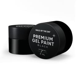 NAILSOFTHEDAY Premium gel paint Black wipe - farbka z lepką warstwą, 5 ml