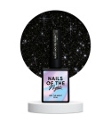 NAILSOFTHENIGHT Black Jack - czarny ze srebrną drobinką odblaskowy lakier hybrydowy, 10 ml