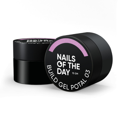 NAILSOFTHEDAY Build gel potal 03 - różowy żel budujący z cząstkami folii, 15 ml