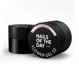 NAILSOFTHEDAY Flower gel 02 - różowy żel budujący z kwiatami, 15 ml