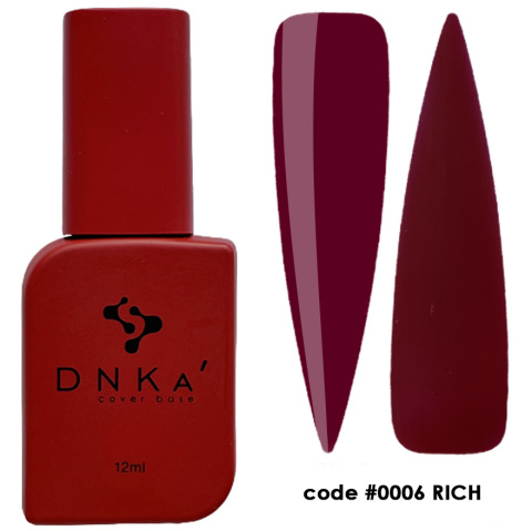 DNKa' Cover Base #0006 Rich - czerwona baza hybrydowa, 12 ml