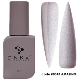 DNKa' Cover Base #0013' Amazing - fioletowa baza hybrydowa z drobinką odblaskową, 12 ml