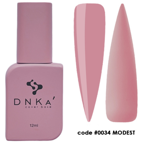 DNKa' Cover Base #0034 Modest - różowa baza hybrydowa, 12 ml