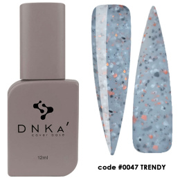 DNKa' Cover Base #0047 Trendy - szara baza hybrydowa z czarnym oraz czerwonym brokatem, 12 ml