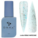 DNKa' Cover Base #0060 Awesome - niebieska baza hybrydowa z brokatem, 12 ml