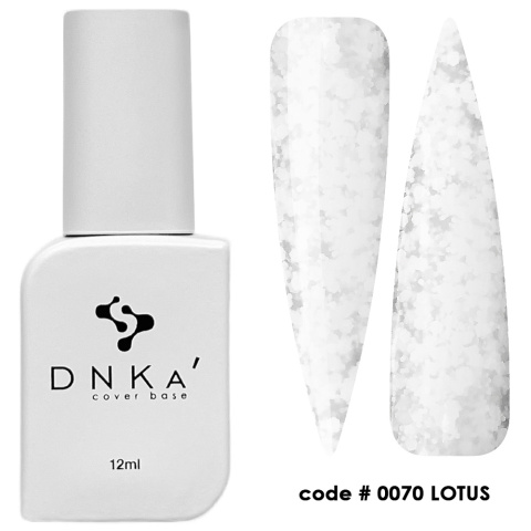 DNKa' Cover Base #0070 Lotus - biała baza hybrydowa z białą drobinką, 12 ml