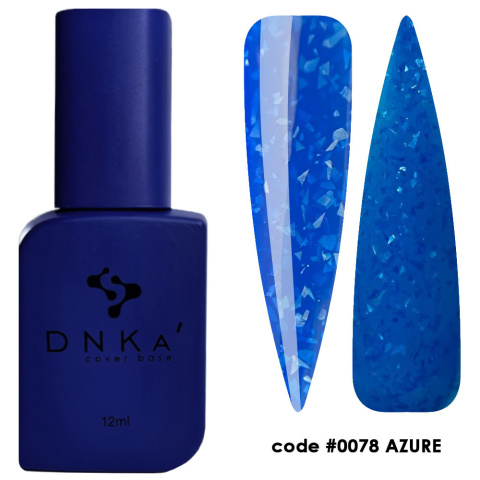 DNKa' Cover Base #0078 Azure - granatowa baza hybrydowa z białymi płatkami, 12 ml