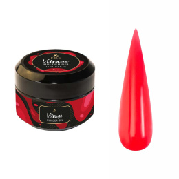 F.O.X Vitrage gel Red - czerwony witrażowy żel do przedłużania paznokci, 15 ml