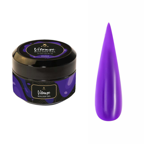 F.O.X Vitrage gel Violet - fioletowy witrażowy żel do przedłużania paznokci, 15 ml